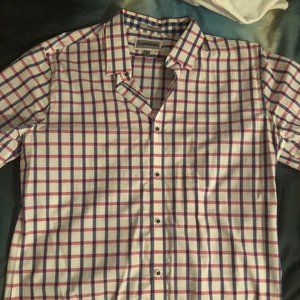 EXPRESS White/Pink/Blue Button-Down